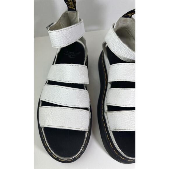 Doc Dr Martens Clarissa II Quad White Milled Nappa Leather Gladiator Sandals 11 - Picture 8 of 16